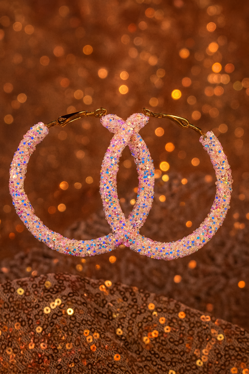 Glittery Hoop Earrings