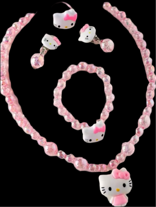 4pcs/set Hello Kitty Necklace set